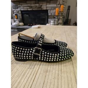 Sam Edelman Black Flats with Metallic Studs